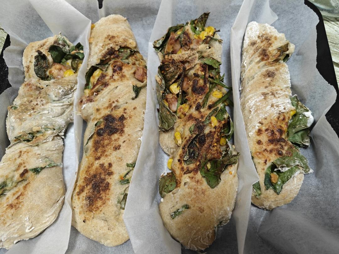 免揉面的全麦恰巴塔扭扭棒