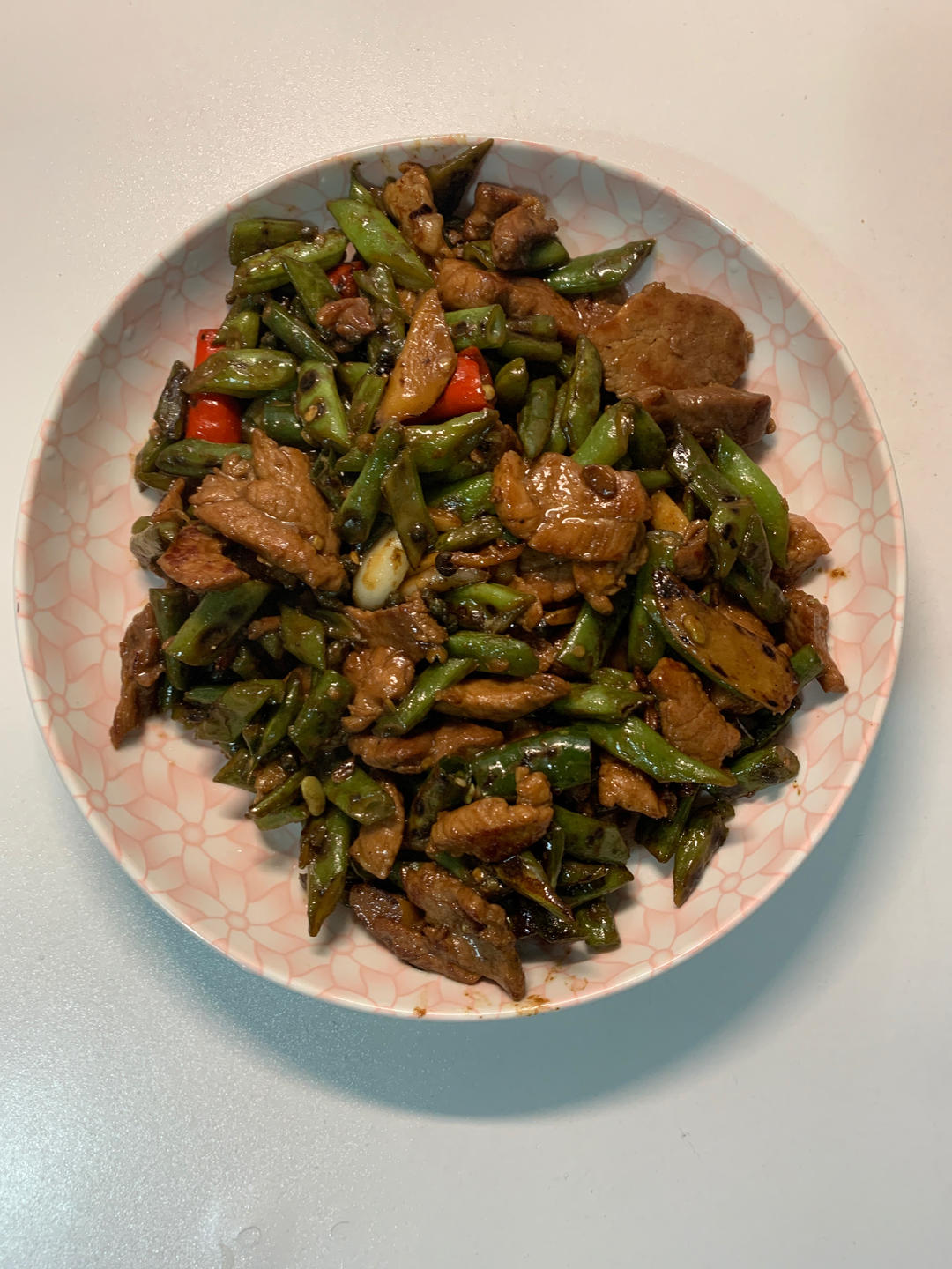 炒肉就得嫩—豆角炒肉（四季豆）