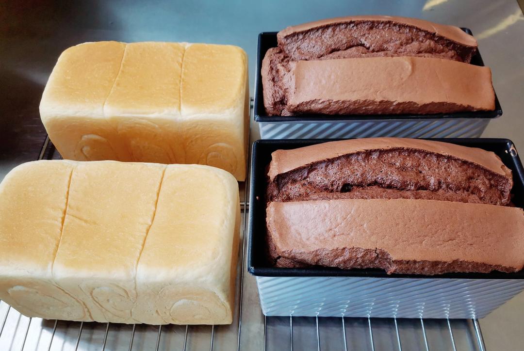 柔软的黑钻吐司🍞可可蛋糕夹牛奶吐司 一箭双雕的美味