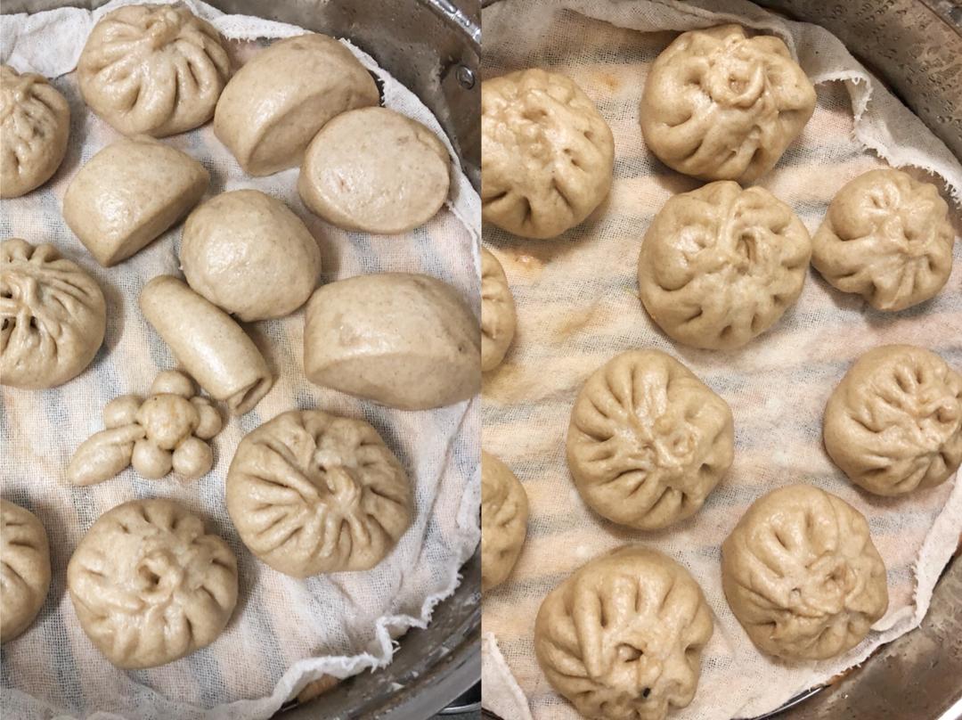 全麦素馅包子