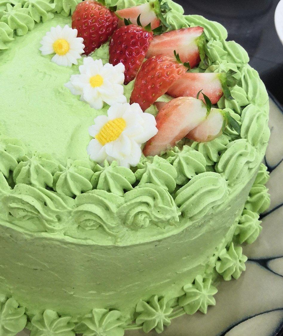 抹茶草莓奶油蛋糕