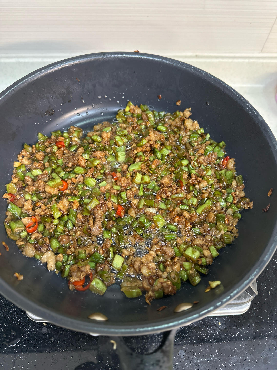 超简单的家常下饭菜猪肉末辣炒豆角