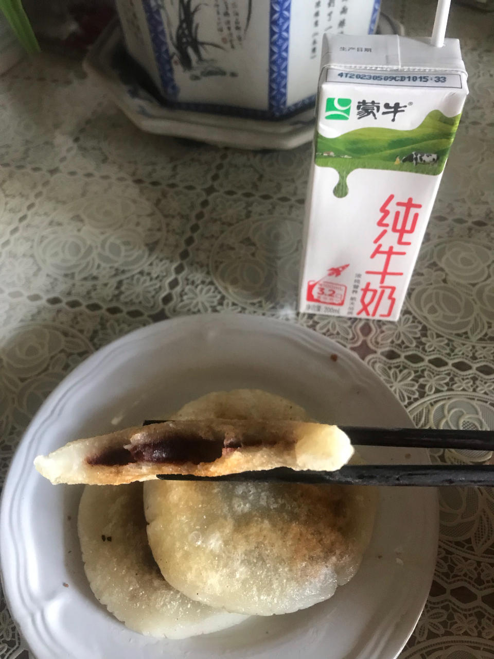 糯米豆沙馅饼