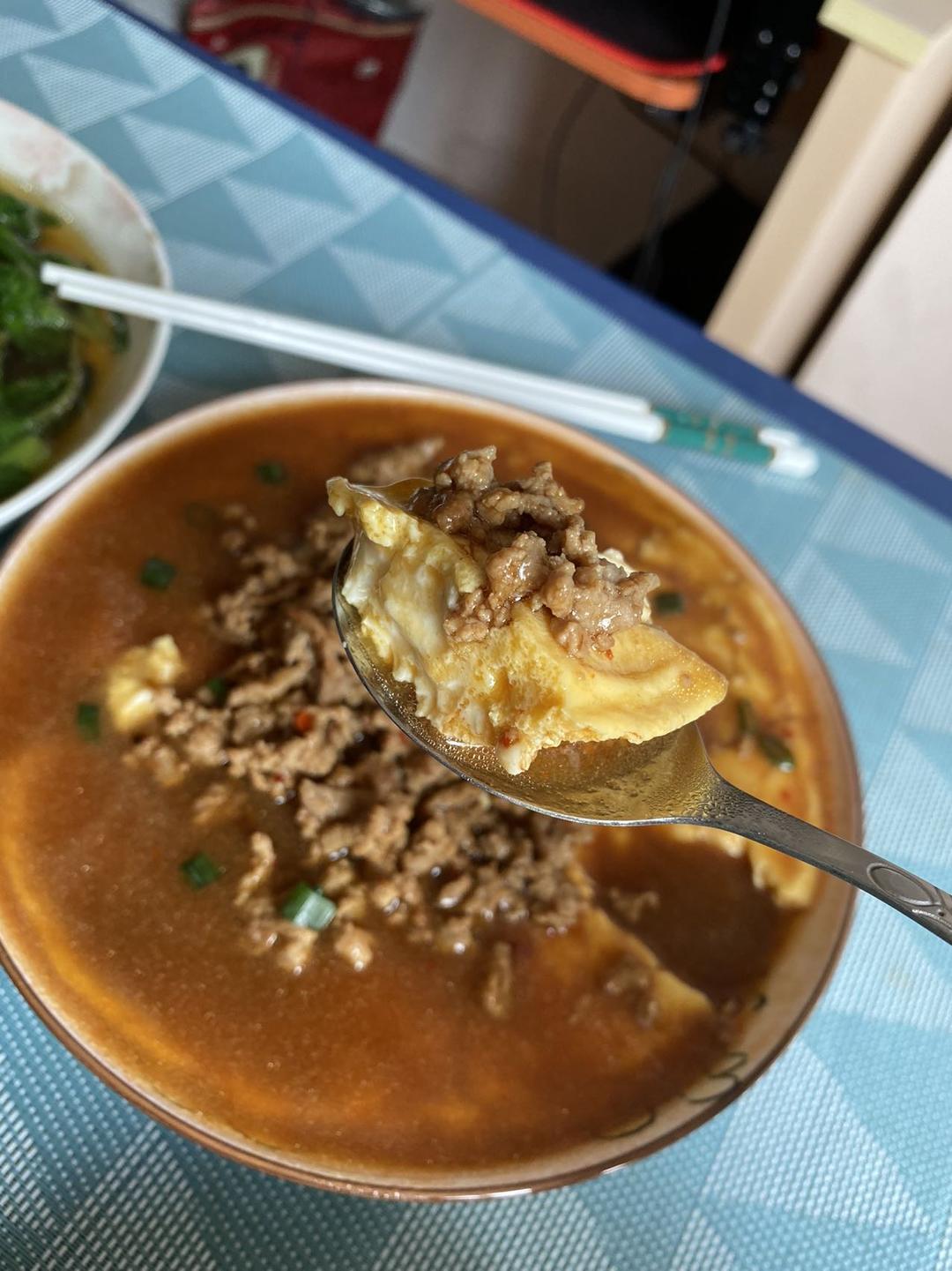 【豆腐肉末蒸蛋】非常嫩滑，小朋友也特喜欢