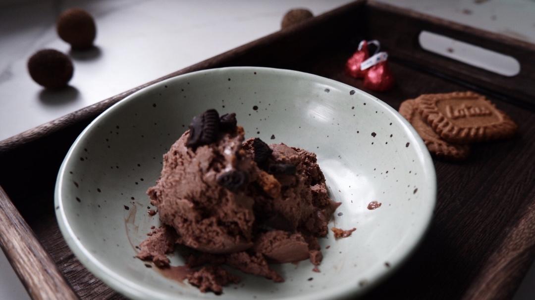 巧克力冰淇淋（无蛋无冰渣、免搅拌、消耗淡奶油）Choco Ice Cream