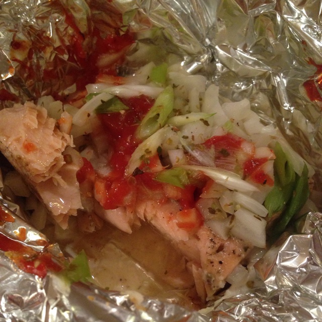 锡纸烤三文鱼  （Salmon Baked in Foil）