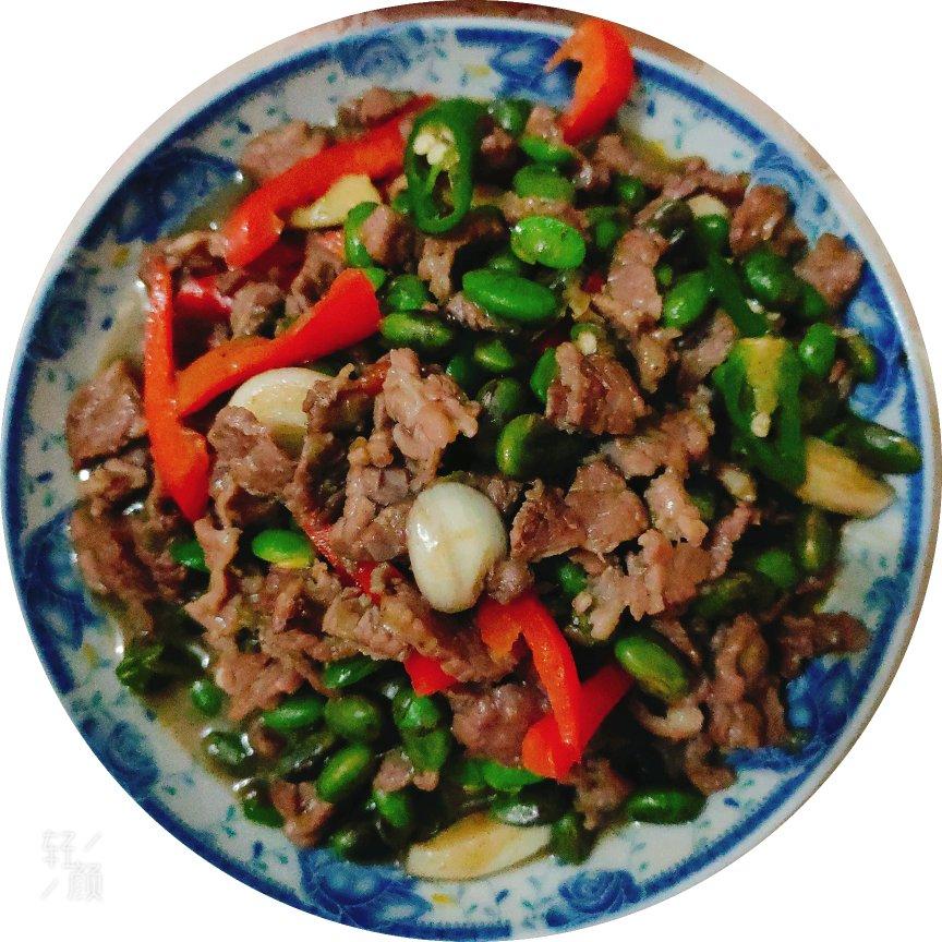 毛豆炒牛肉