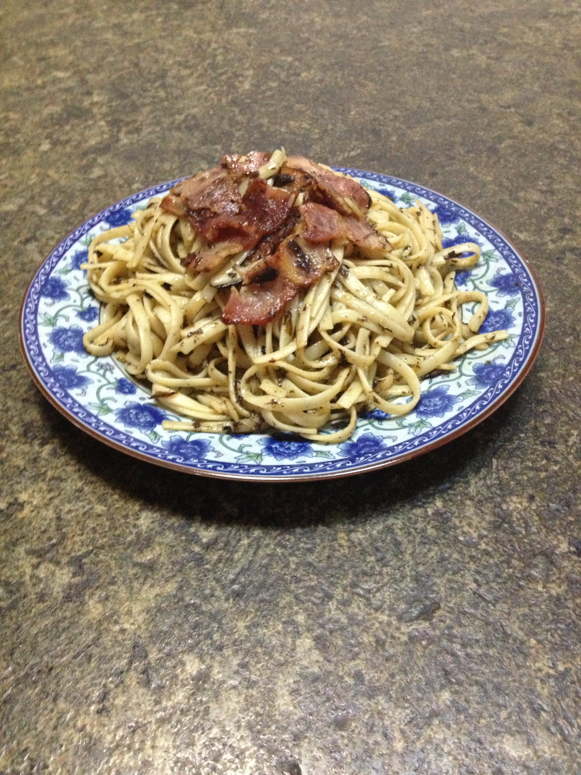 可能是最好吃系列--橄榄菜培根意面