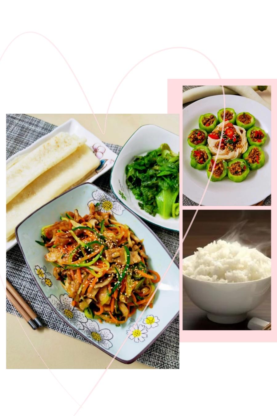 素🉑清爽卷饼，沙姜蒸丝瓜腐竹😊吃素是福🙏的做法