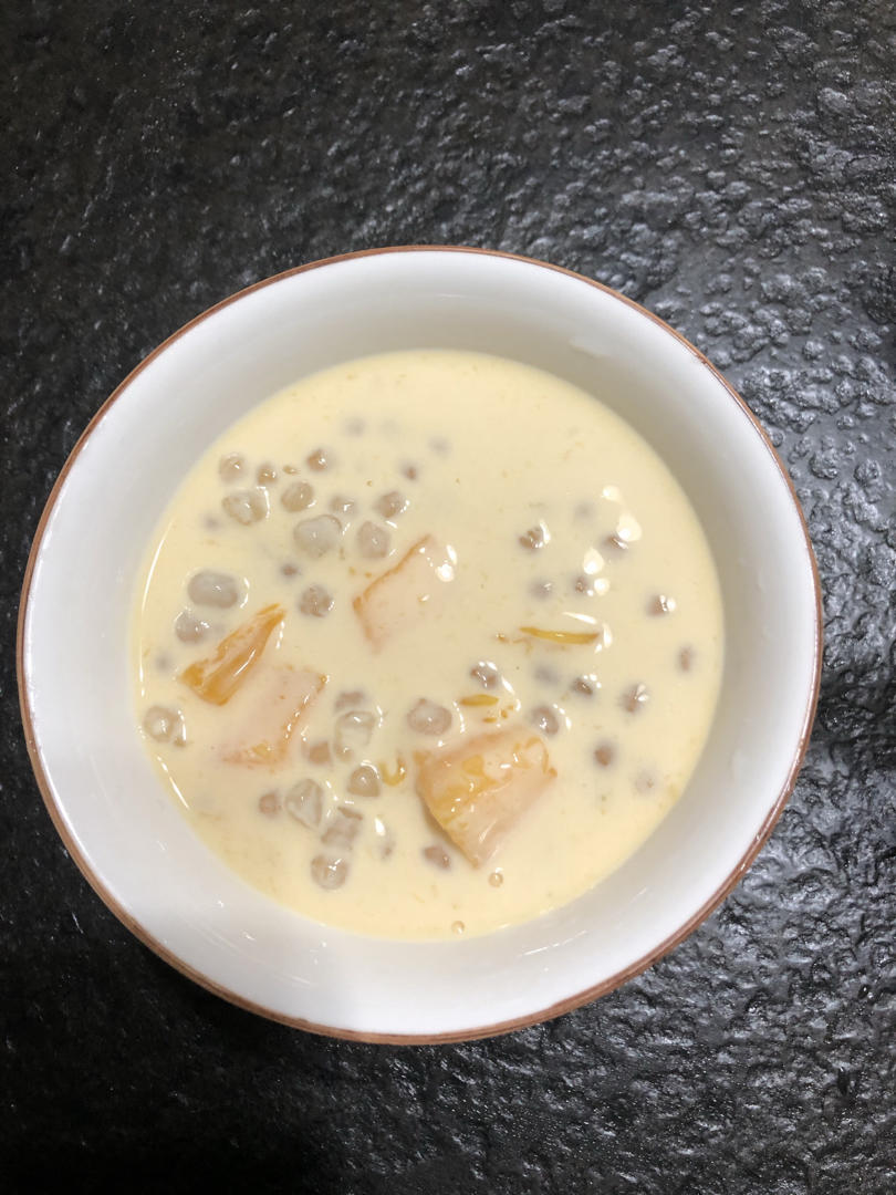 港式甜品——杨枝甘露(芒果西米露)附芒果花切法