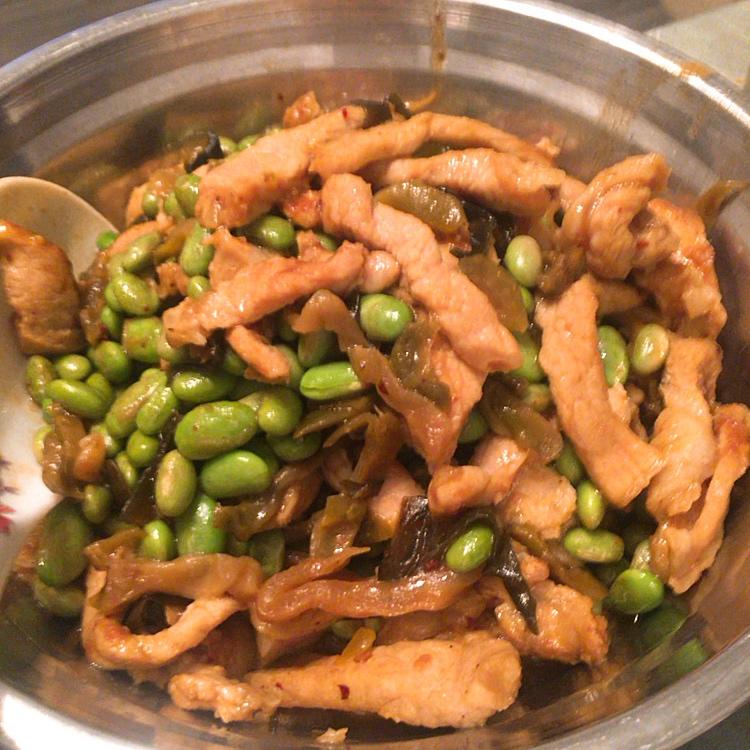 雪菜毛豆肉丝