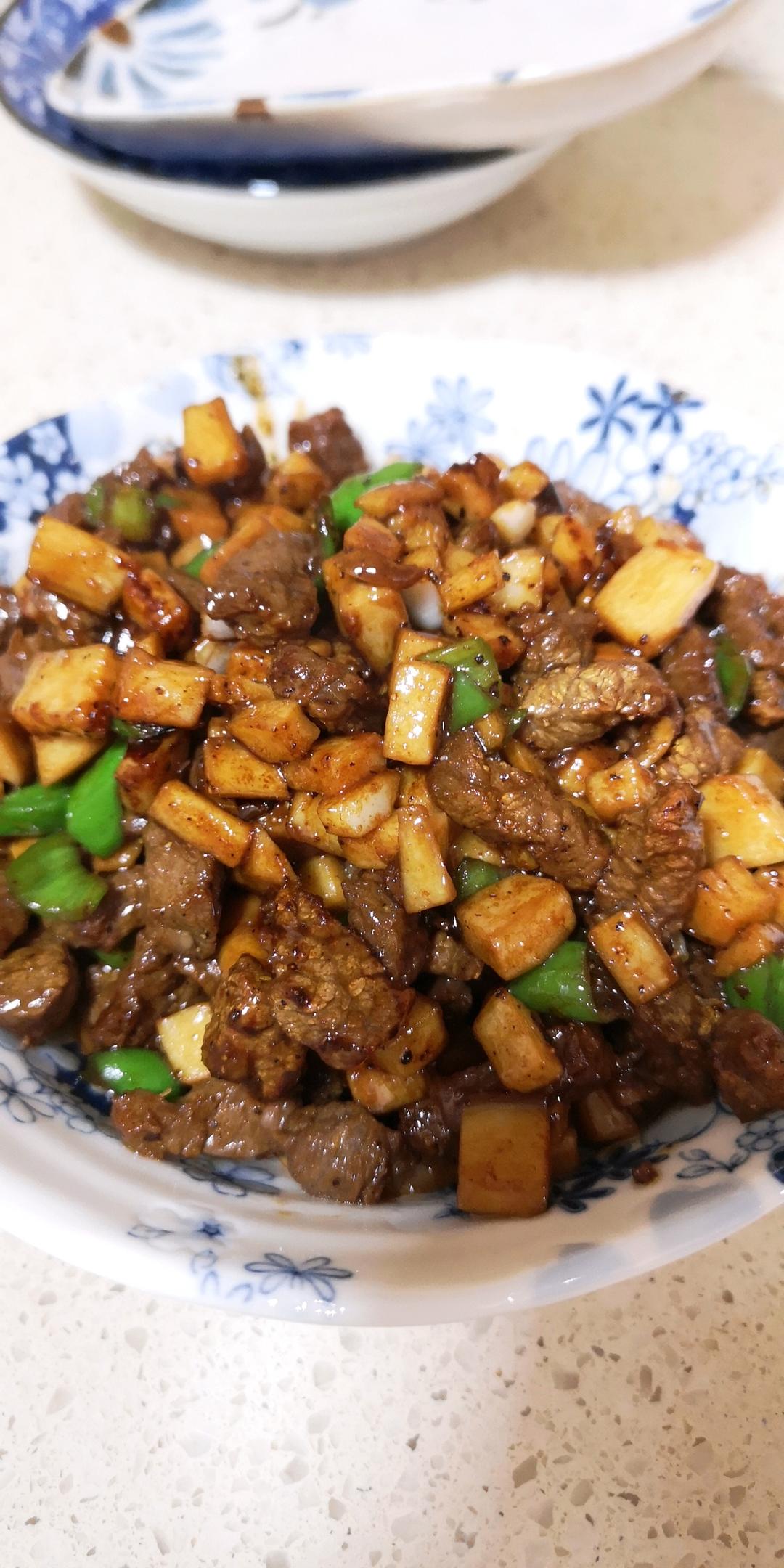 黑椒杏鲍菇牛肉粒