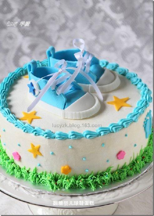 翻糖婴儿球鞋蛋糕Fondant Baby shoes Cake