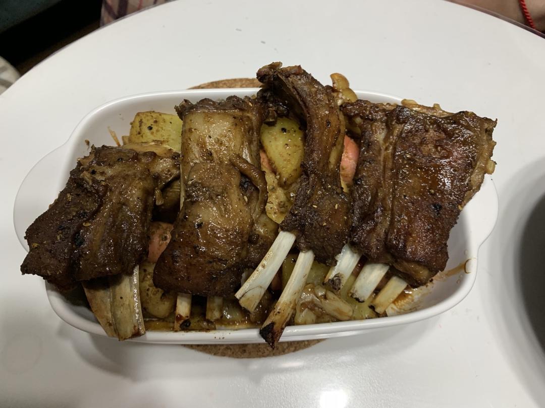 家庭烤箱烤羊排
