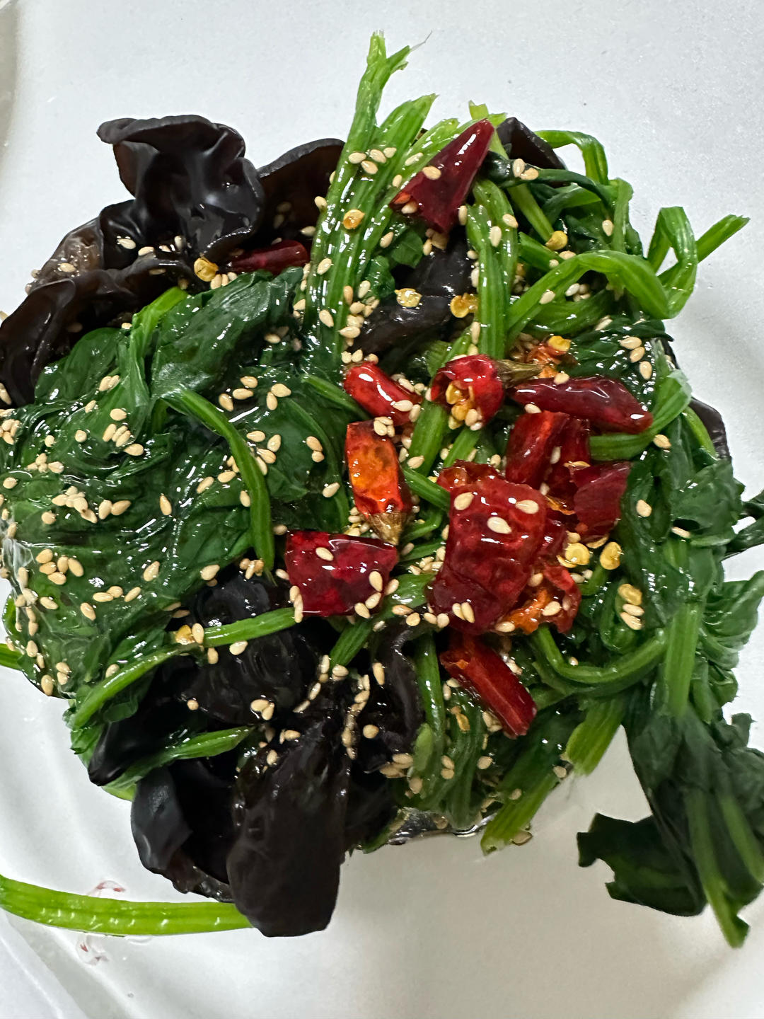 清爽开胃凉菜｜凉拌菠菜木耳