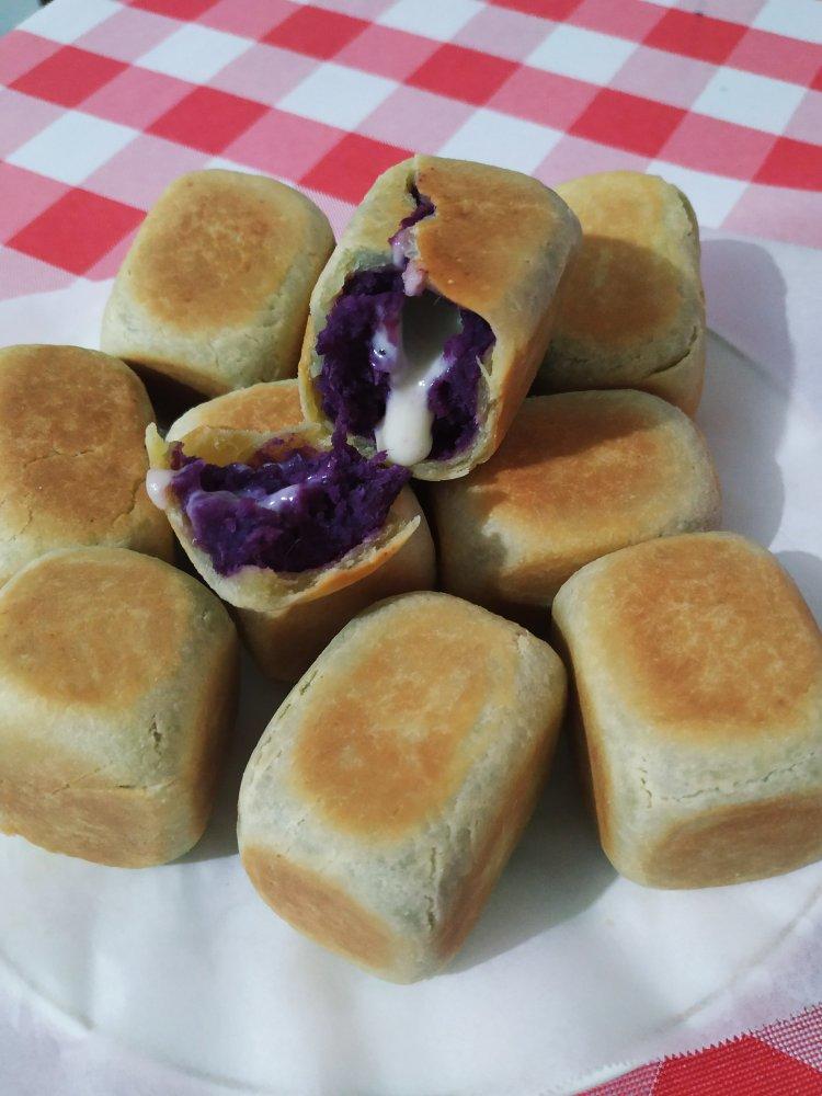 网红爆浆香芋紫薯仙豆糕，只需一口平底锅