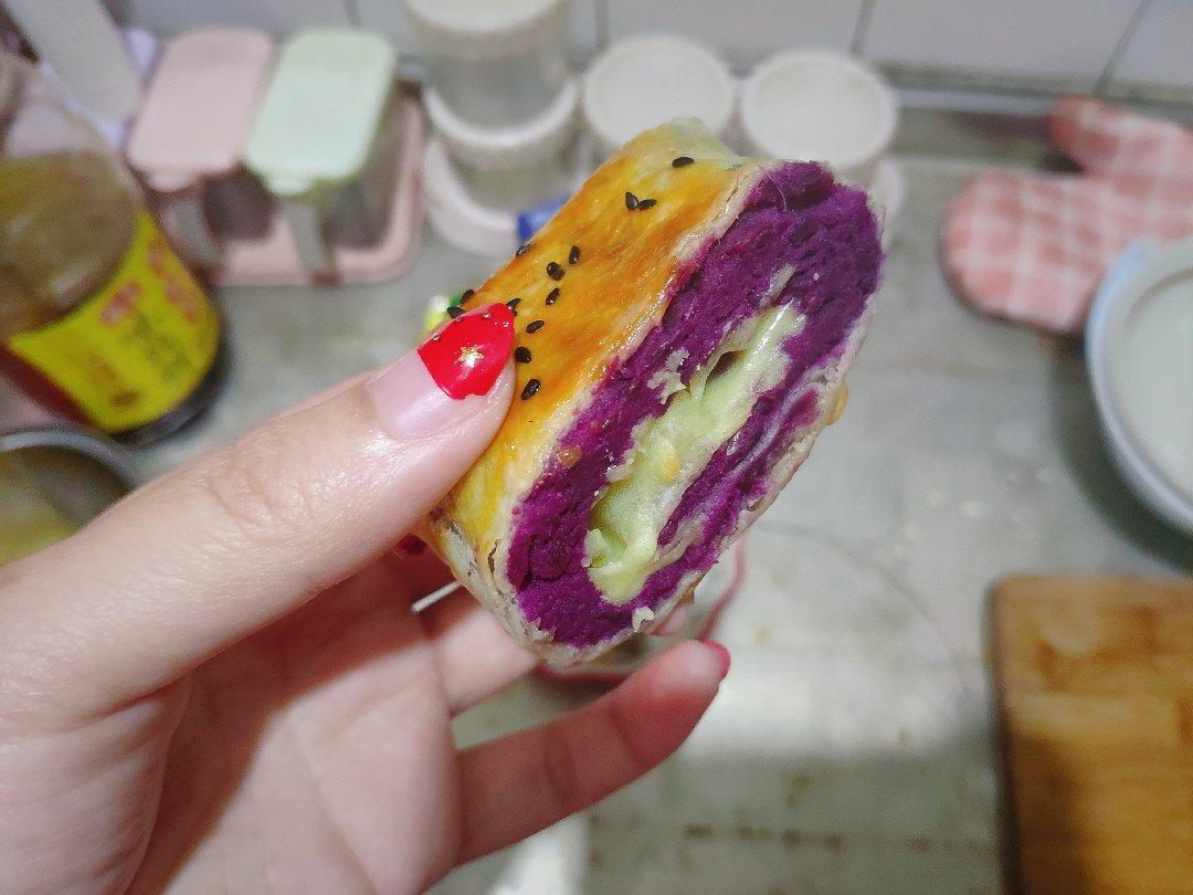 无需揉面❗️巨简单❗️酥到掉渣渣的紫薯酥饼