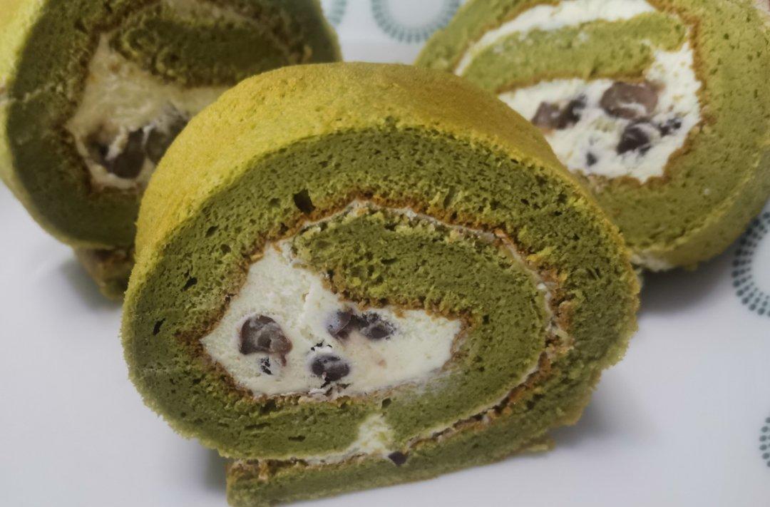 抹茶蜜豆蛋糕卷