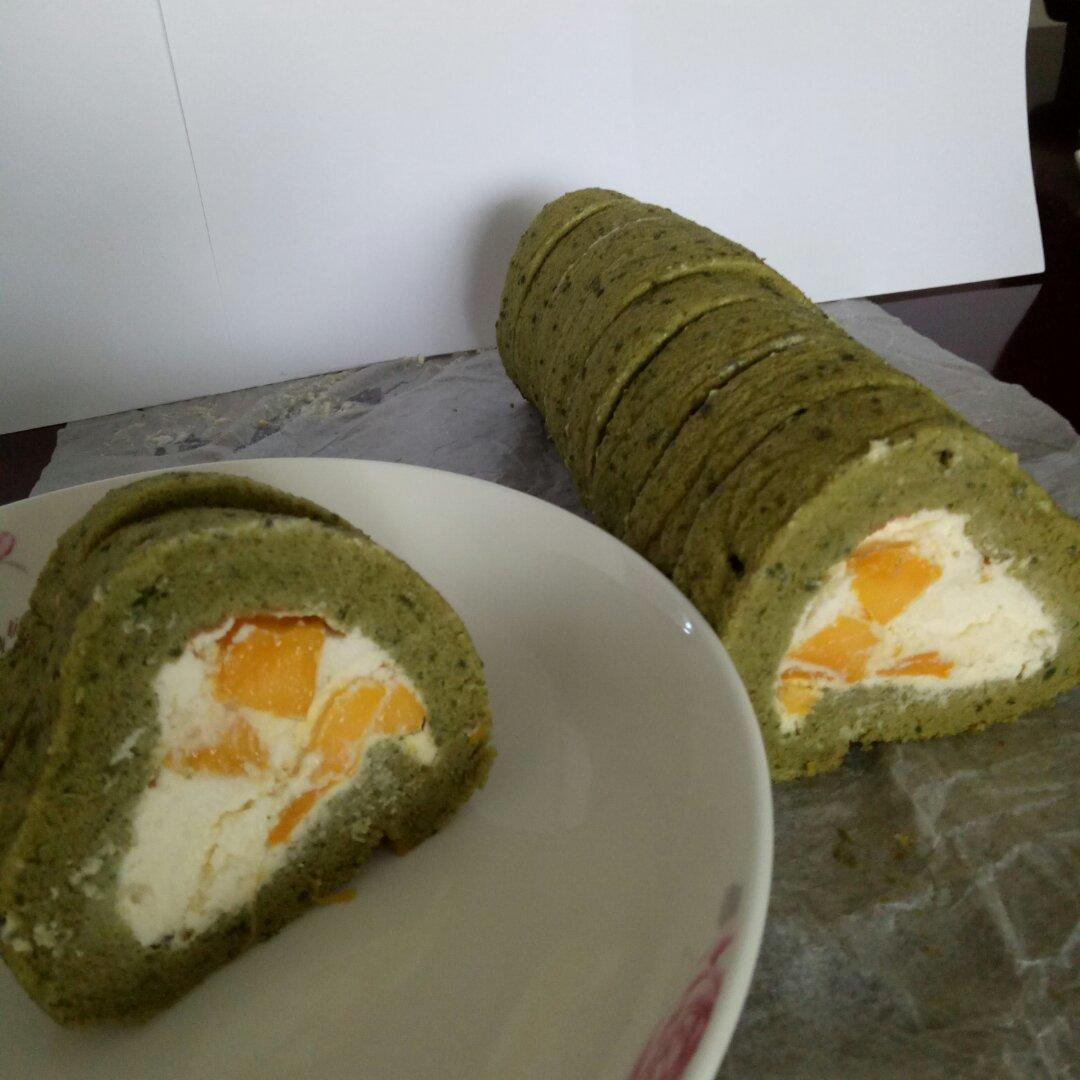 抹茶红豆蛋糕卷