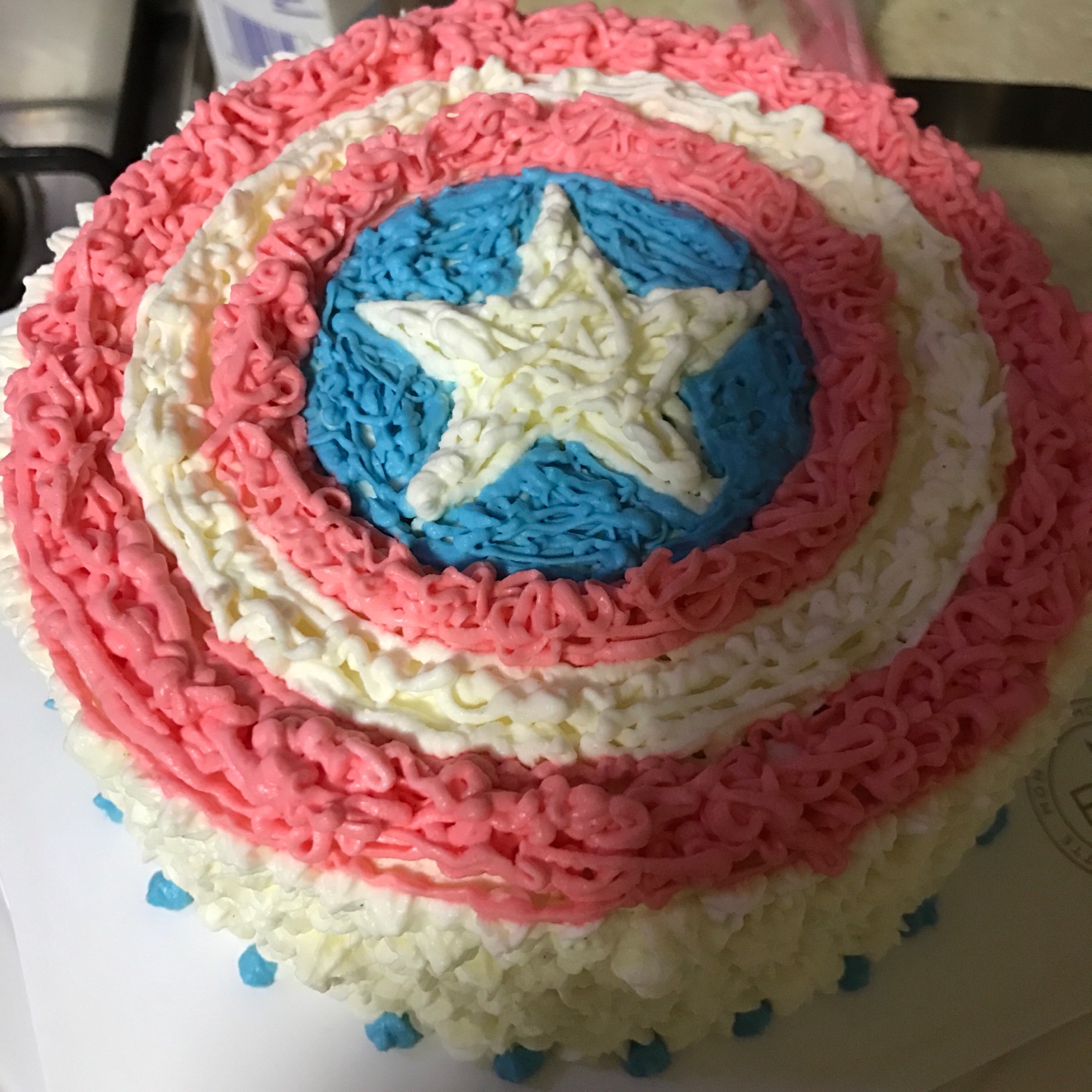 美国队长创意生日蛋糕