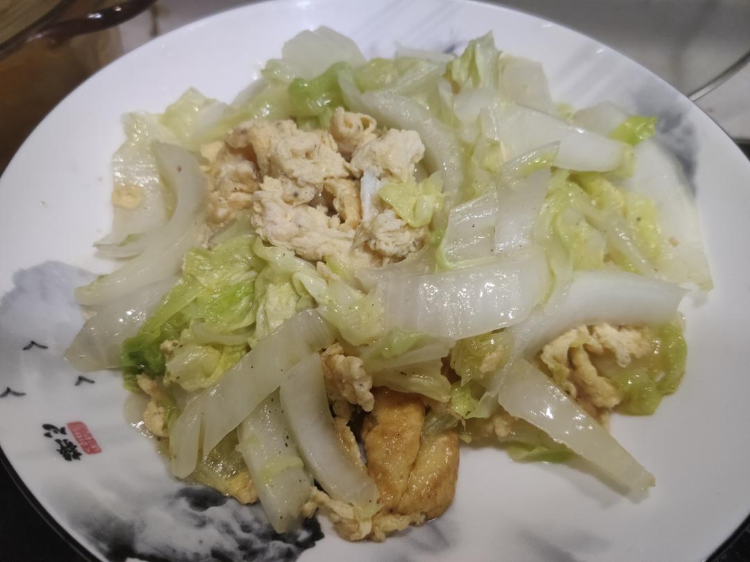 家常快手菜: 葱香鸡蛋炒白菜