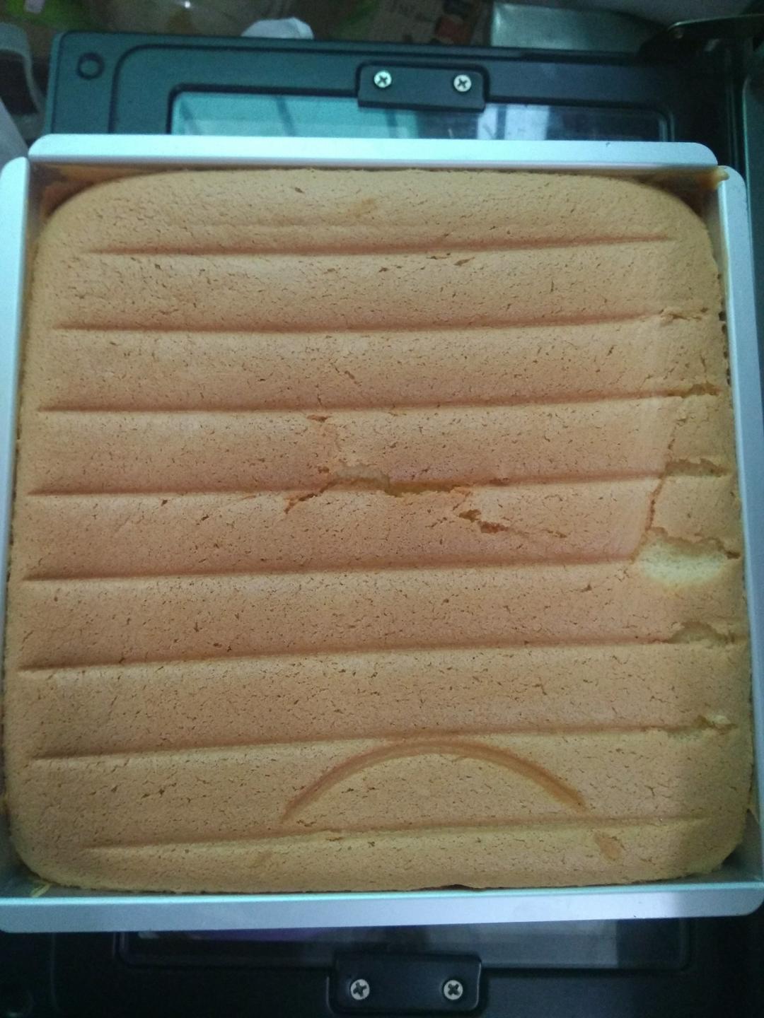 超详细8寸方形戚风蛋糕（三能12英寸正方形硬模）