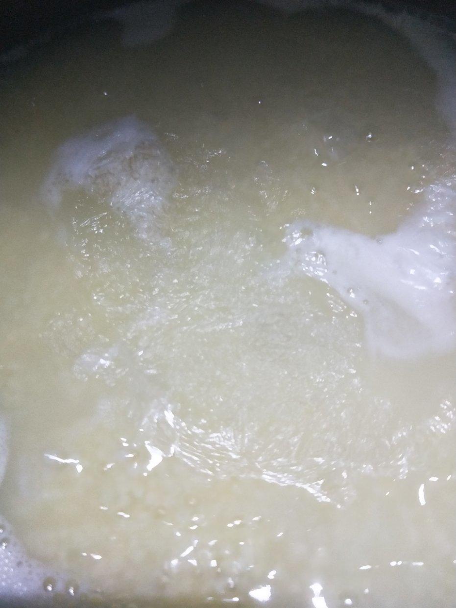终于熬出一锅有厚厚米油的小米粥