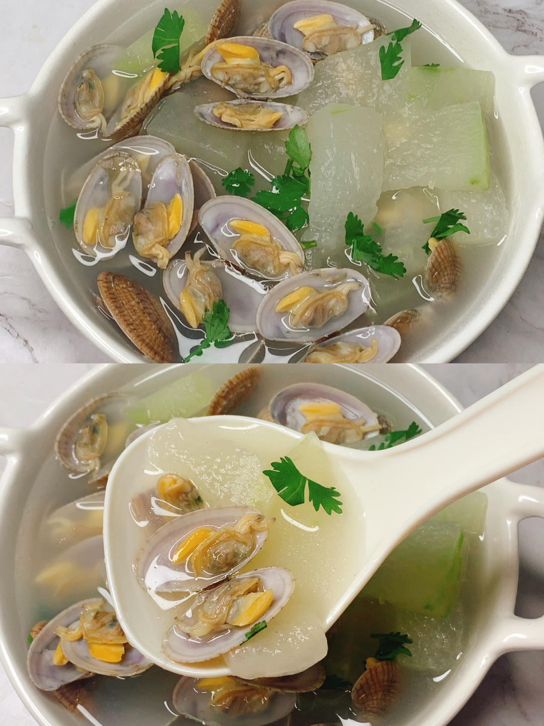 冬瓜花甲汤，汤汁鲜甜，减脂期放心吃！