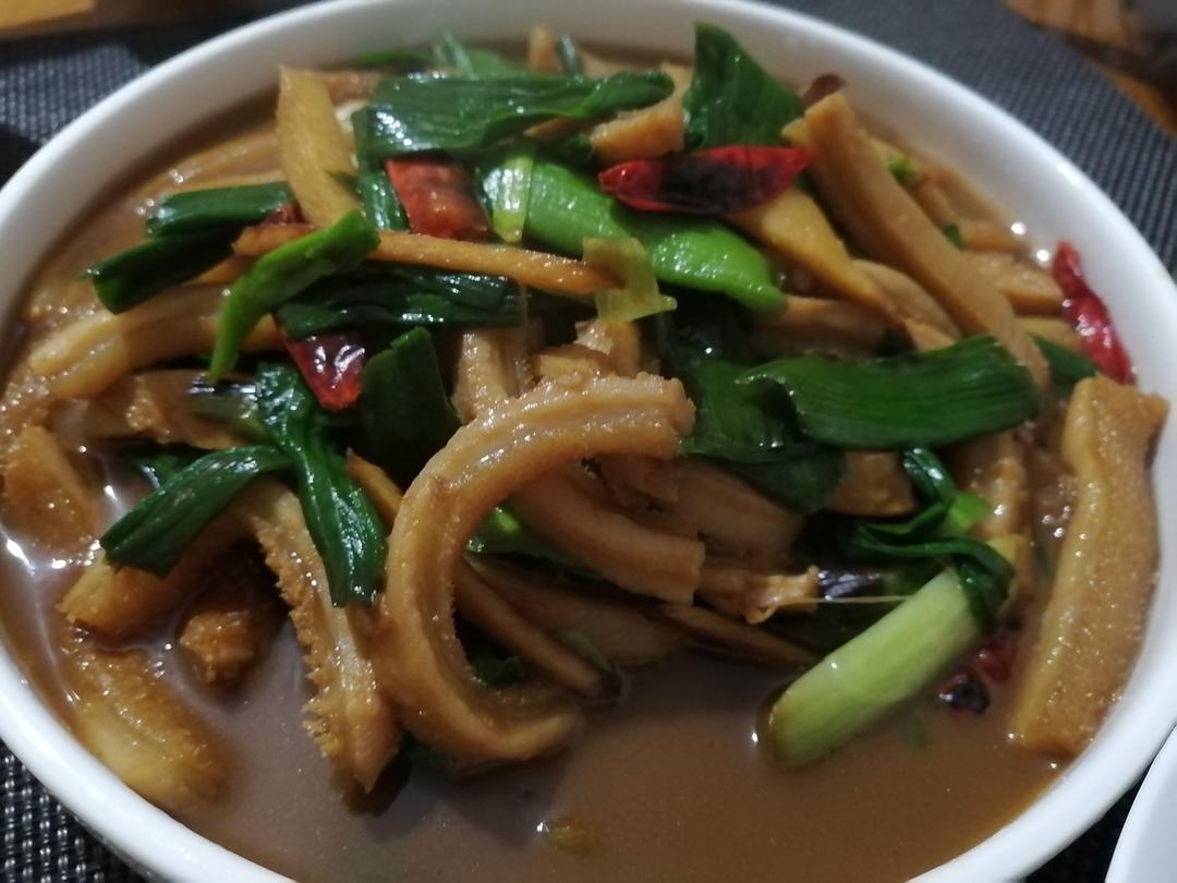 双椒炒牛肚丝