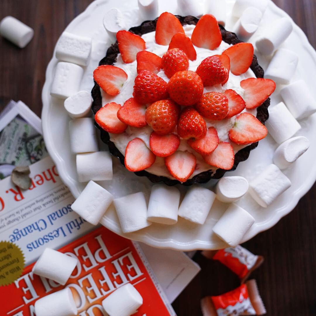 棉花糖草莓塔（无需烤箱）