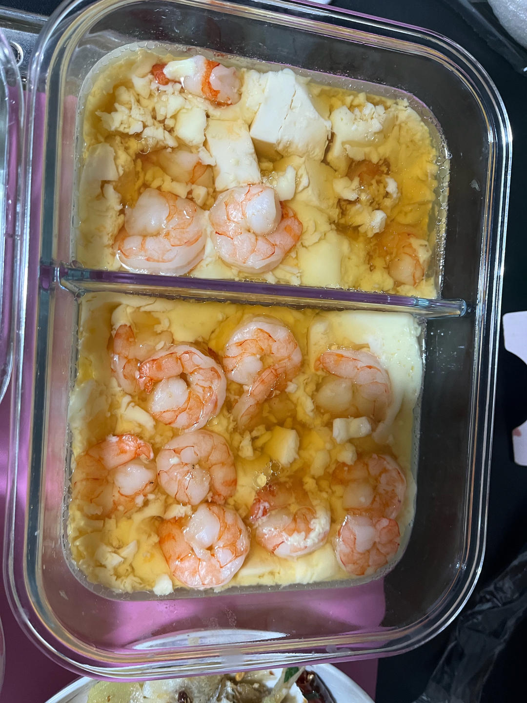 虾仁豆腐蒸水蛋