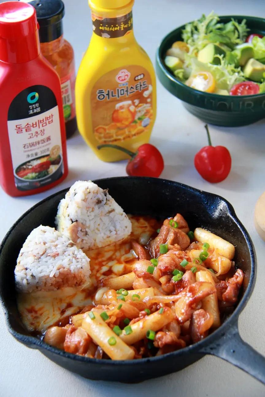 韩式火辣炒鸡芝士饭团