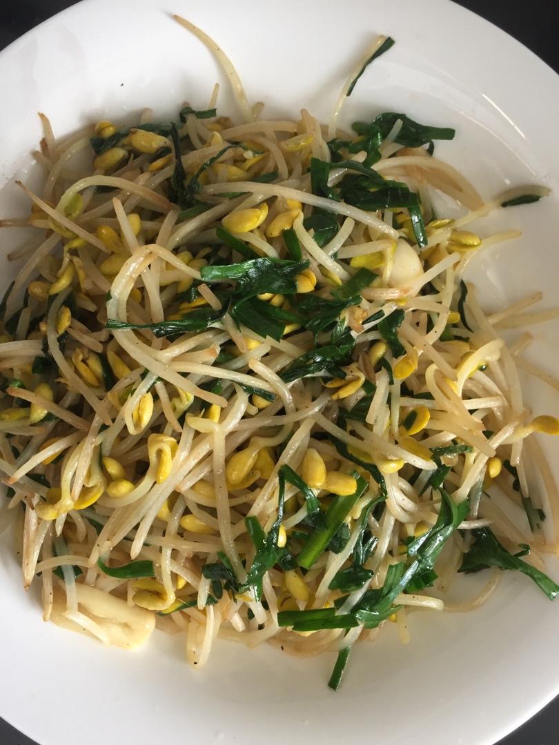 韭菜炒豆芽