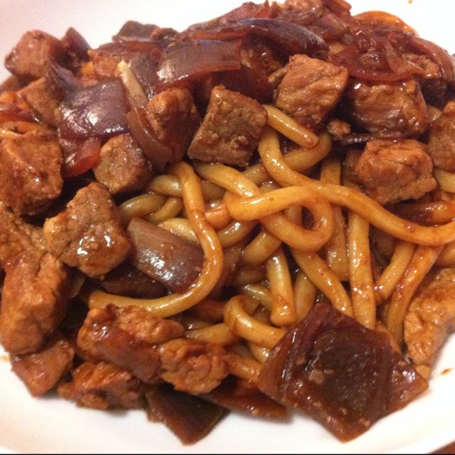 黑椒年糕牛肉粒