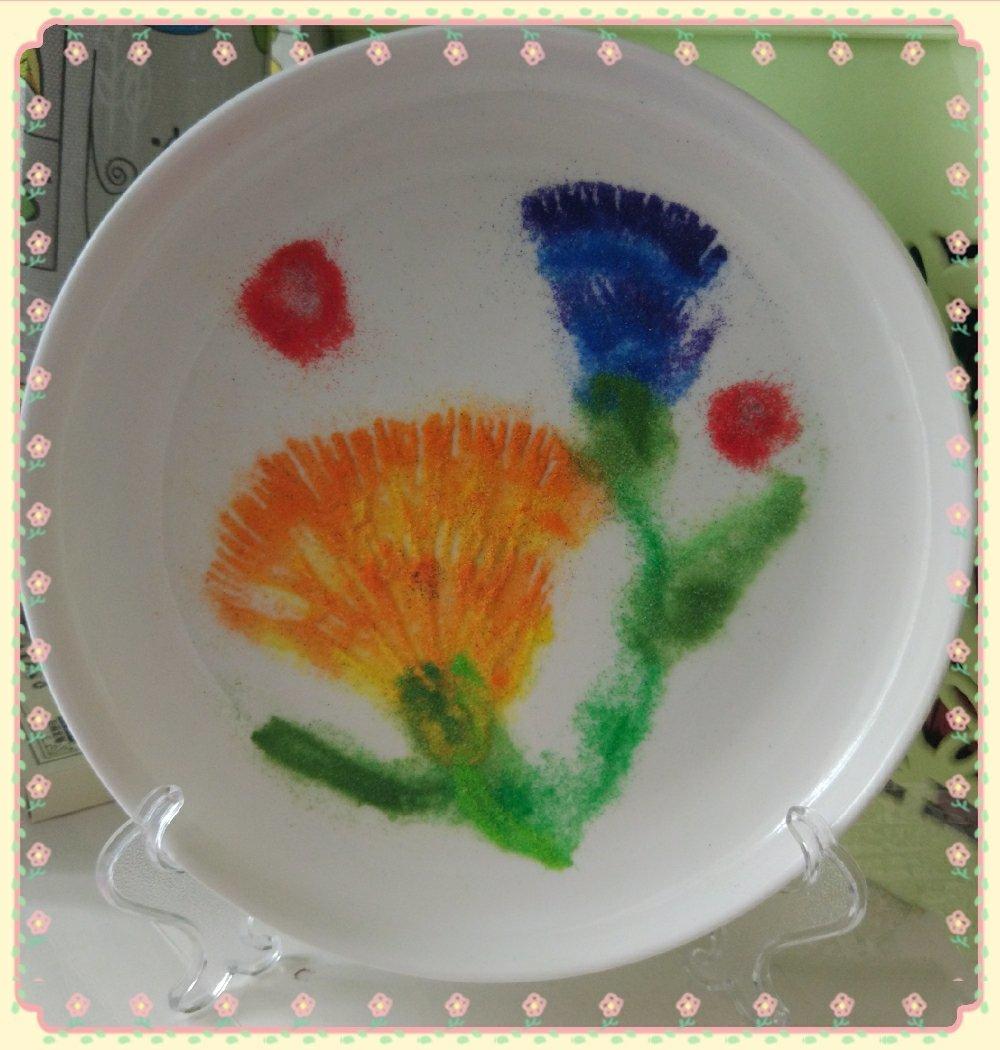 2018年05月11日儿子送的母亲节礼物,沙画康乃馨android 拍摄于