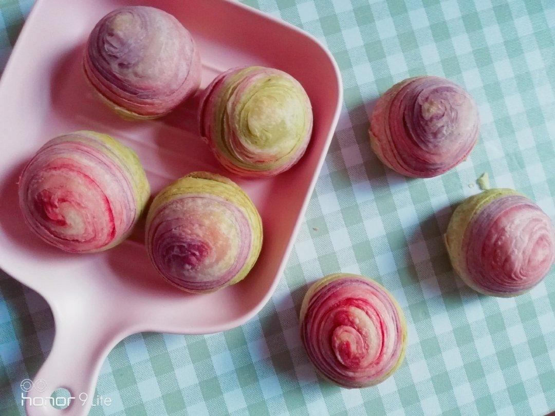 彩虹渐变蛋黄酥（无需揉出膜）