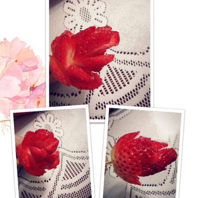 草莓花的做法