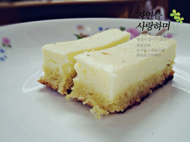 杏仁乳酪双层蛋糕块