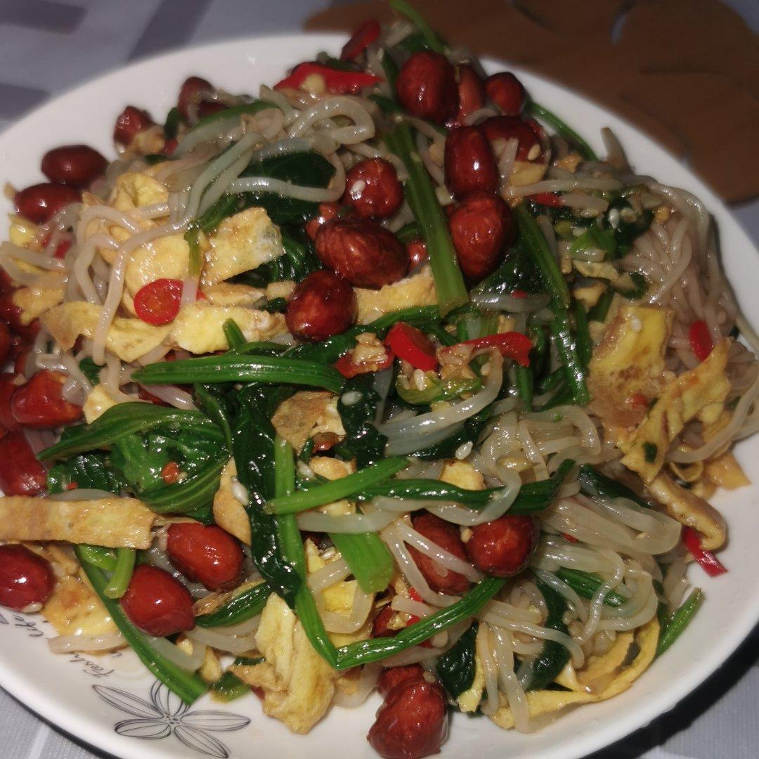 凉拌粉丝菠菜