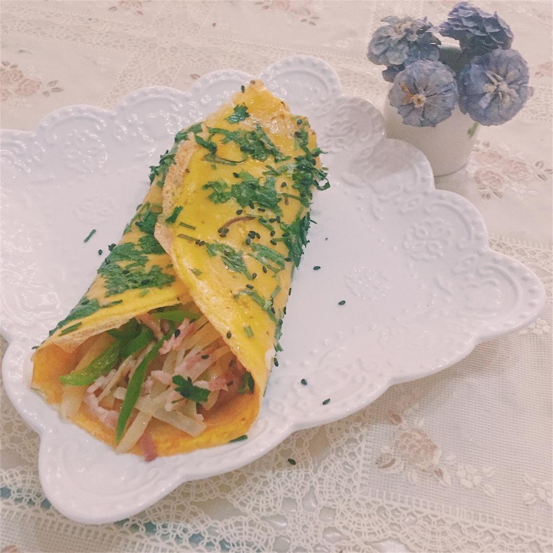 土豆培根煎饼卷