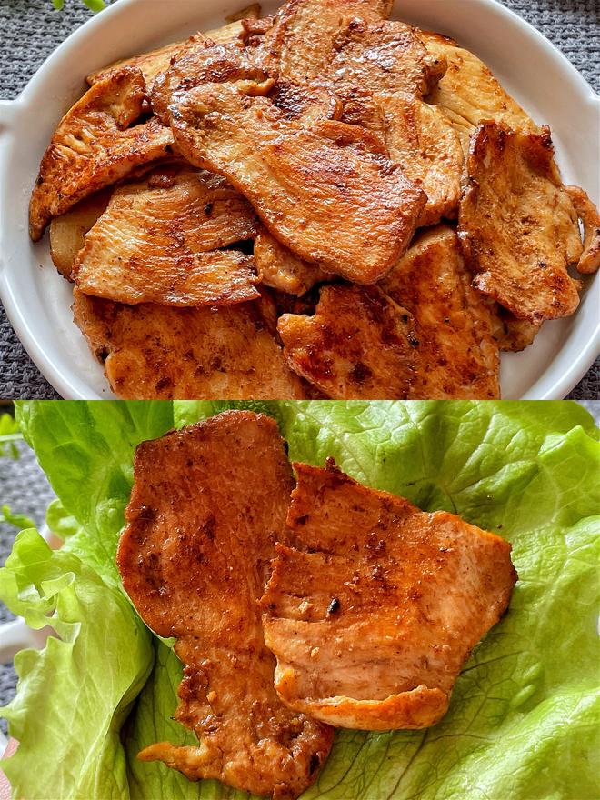 减脂期也可以吃的烤肉❗️鸡胸肉卷生菜包的做法