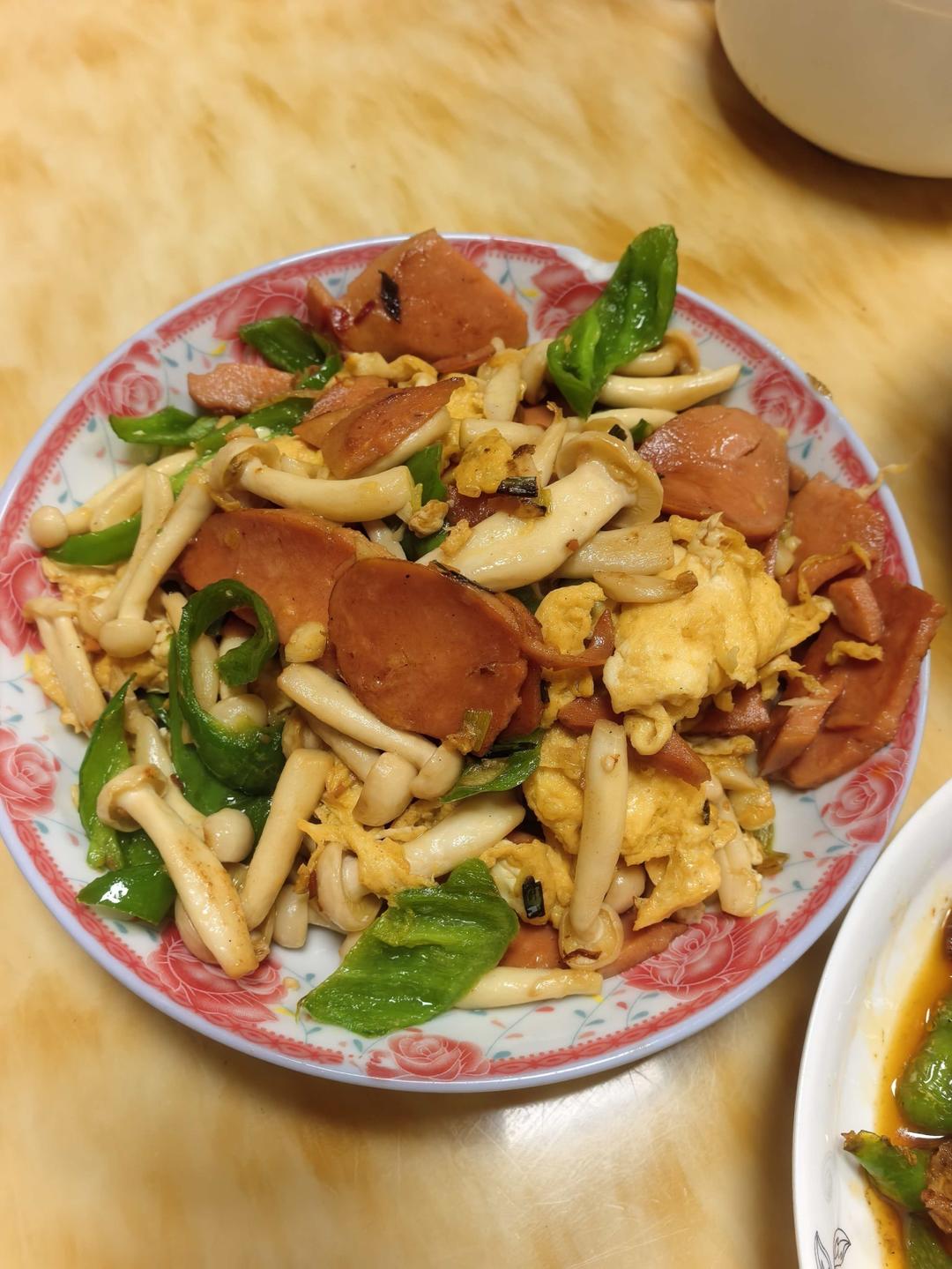 白玉菇炒火腿