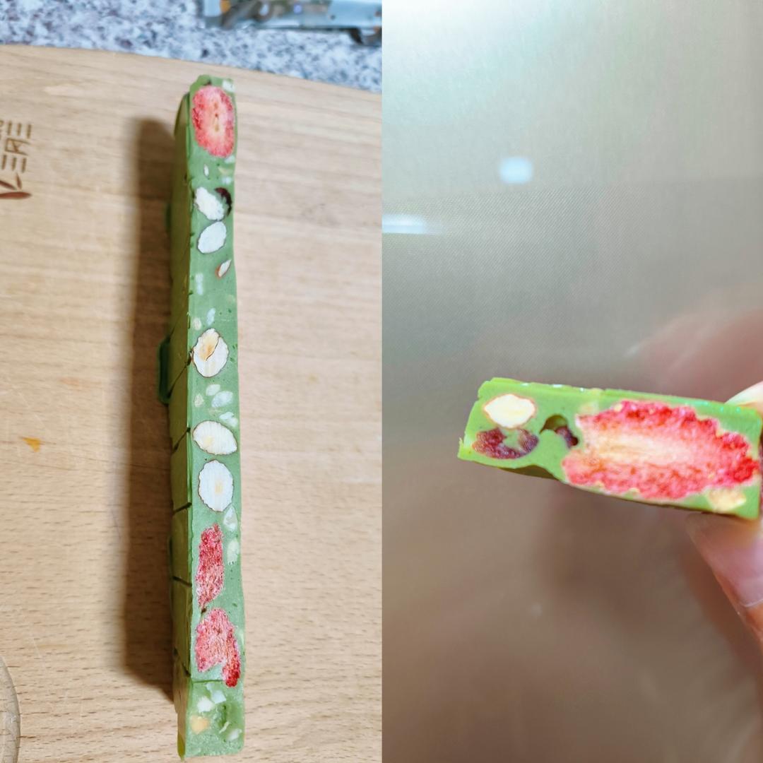 草莓抹茶牛轧糖的做法 步骤8