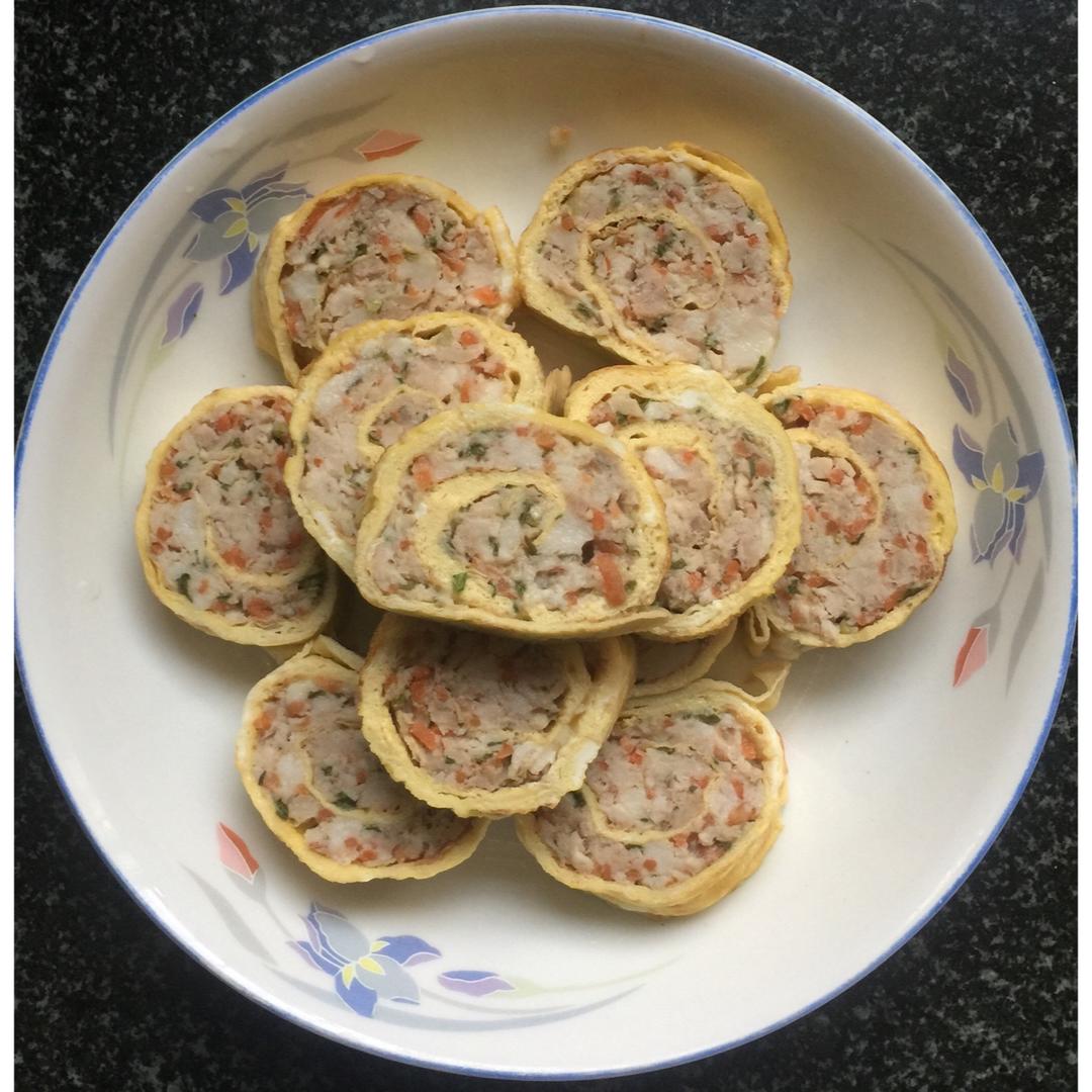 老爸的手艺---蒸肉蛋卷
