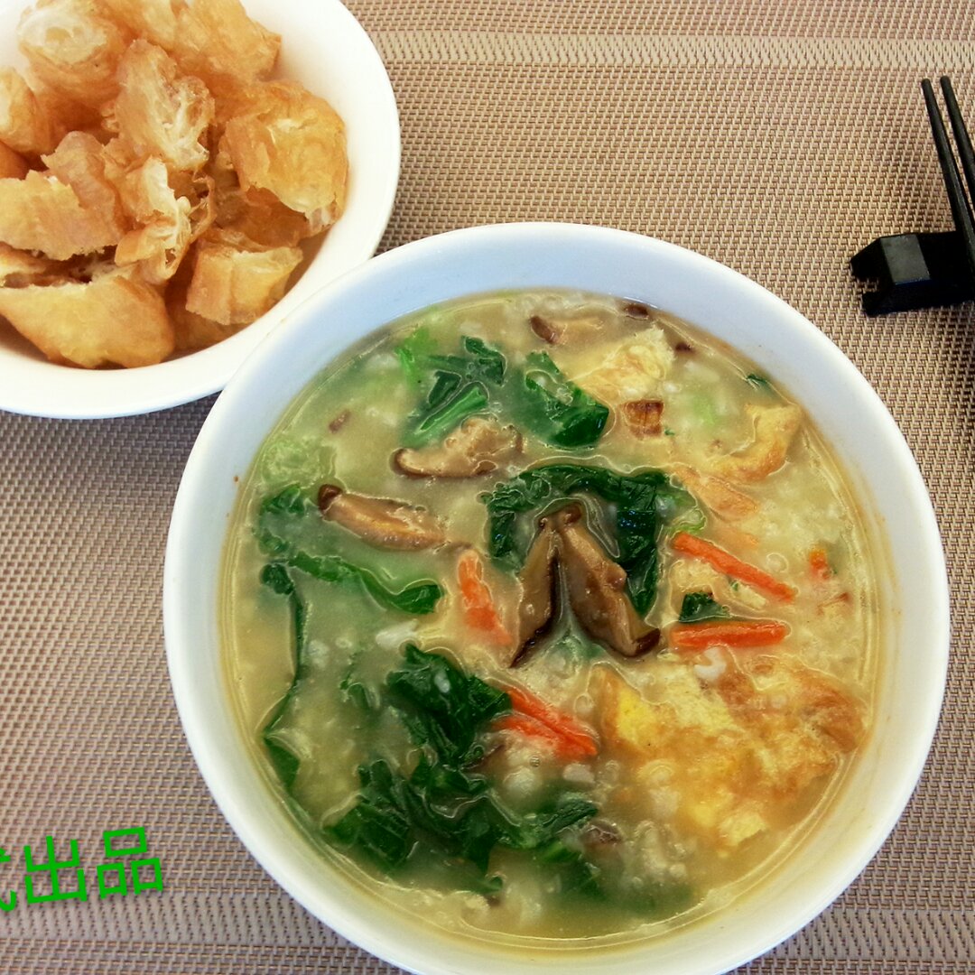 烧骨芥菜粥  —  广东生滚粥