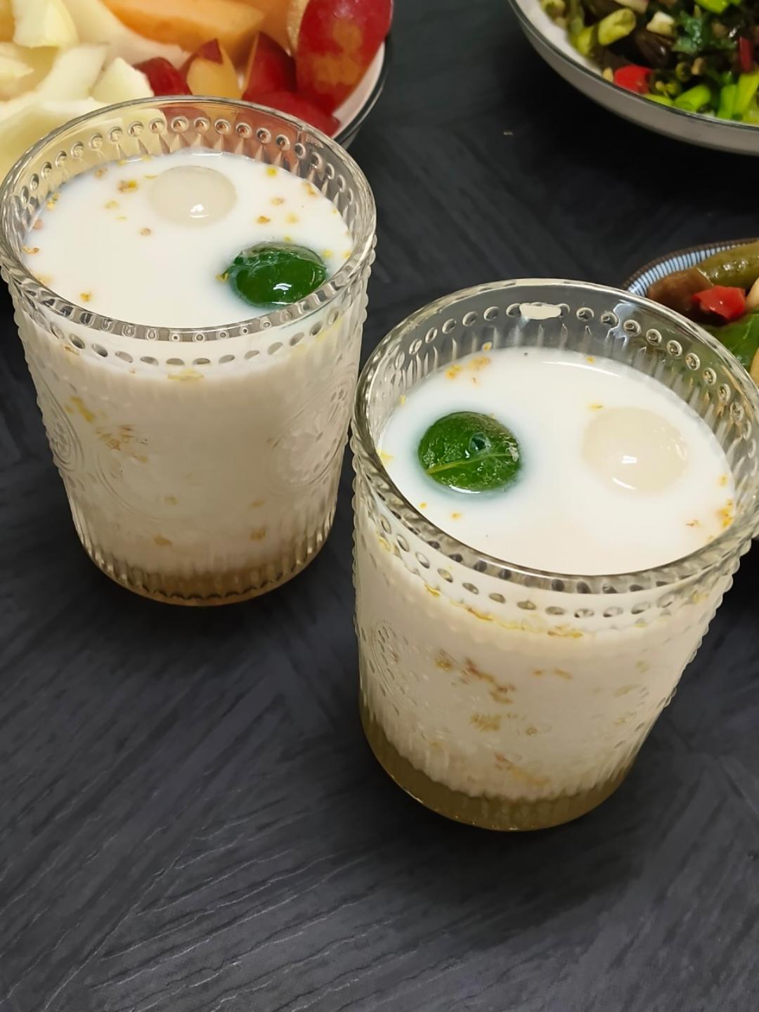 桂花酒酿冰奶🥛这个比例最好喝！