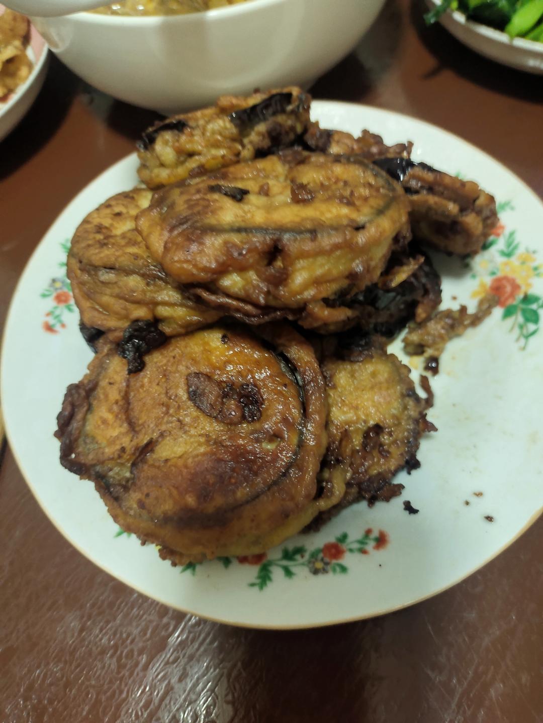 家常主食 炸茄盒 肉馅儿茄子