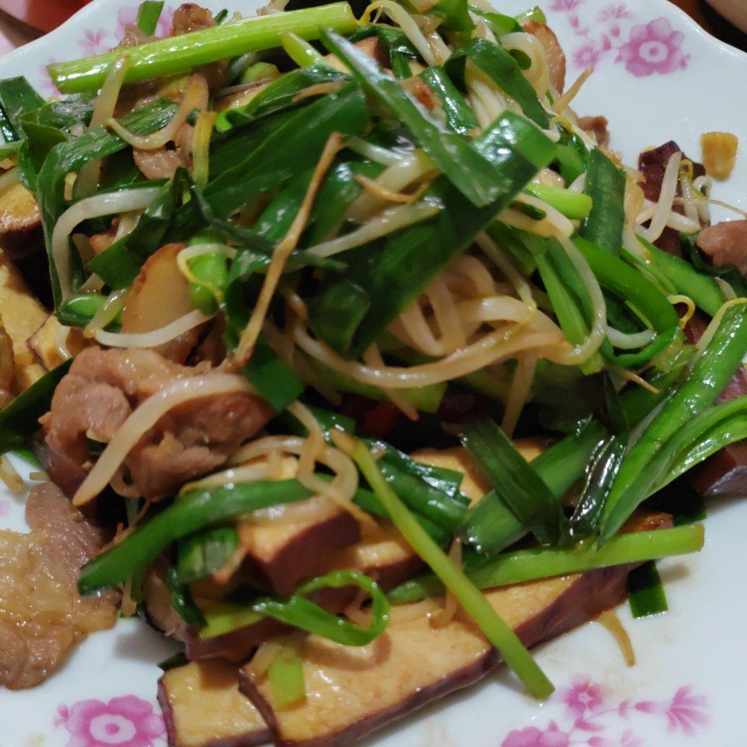 豆芽炒香干