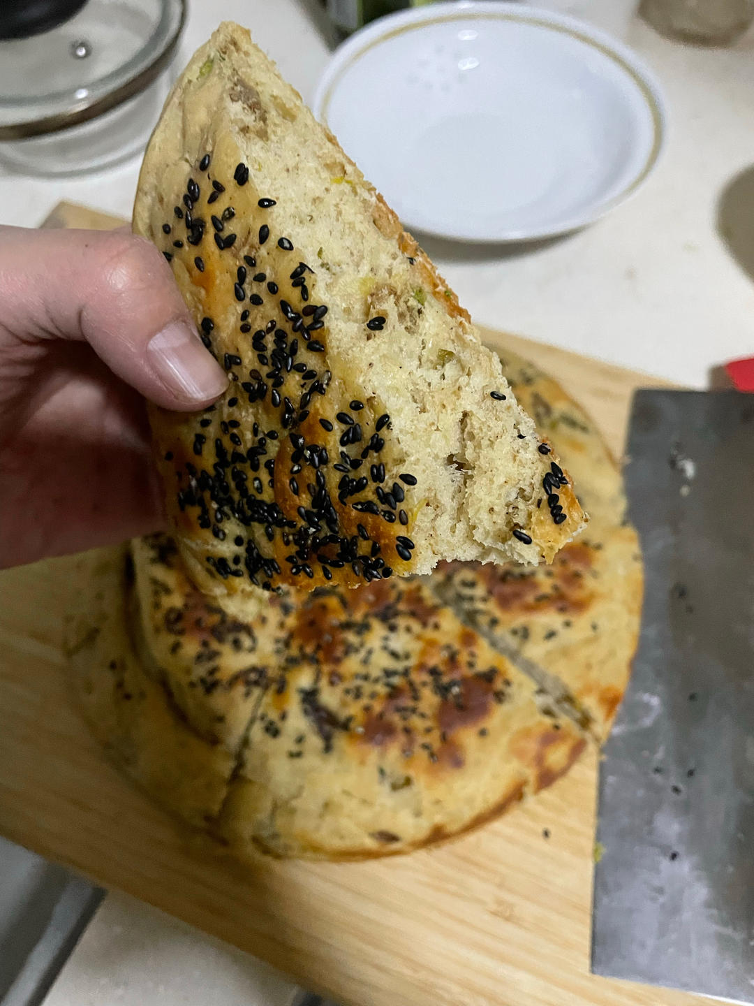 椒盐葱香发面饼