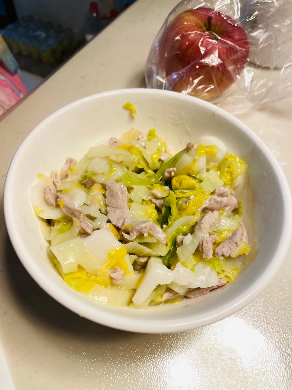 肉丝白菜炒年糕